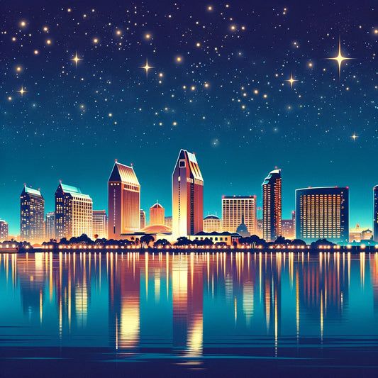 San Diego Skyline At Night